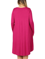 Curve I'm So Flattered You're Looking at Me A Line Dress Magenta Plus Size