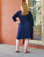 Are You Touching Me Buttery Soft Wrap Dress Midnight Navy
