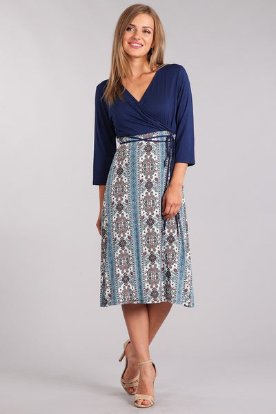 Flowery and Flirty Is my Middle Name Blue Wrap Maxi Dress
