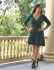 Are You Touching Me Buttery Soft Wrap Dress Emerald Green