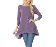 Oh I Still Got It Flow Point Blouse Lilac Gray