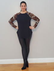 Meow I'm a Leopard Silky Smooth Premium Top Black