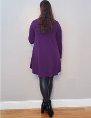 Turn Down My Mock Neck For What? Long Sleeve Premium Dress Posh Purple