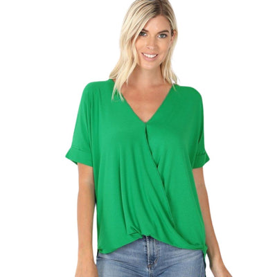 Spring Is Here V Neck Blouse Kelly Green
