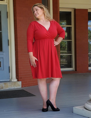 Look gorgeous with this versatile any-season faux wrap dress. This dress has a cross over bodice to give you a feminine accentuation and an elastic empire waist to give your shape a boost! The fabric is legit buttery soft. There is no exaggeration here!   The length is absolutely perfect at the knee making it an "anywhere / anytime" dress. You can dress up or dress down this piece by adding some heels or wedges or even flip flops.    pssst....surprise! There's pockets.