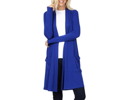 Wrapped With Love and Comfort Long Cardigan Vibrant Blue