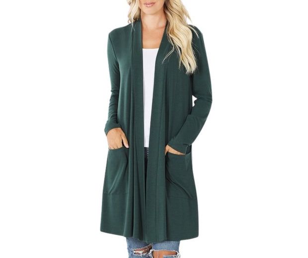 Wrapped With Love and Comfort Long Cardigan Hunter Green