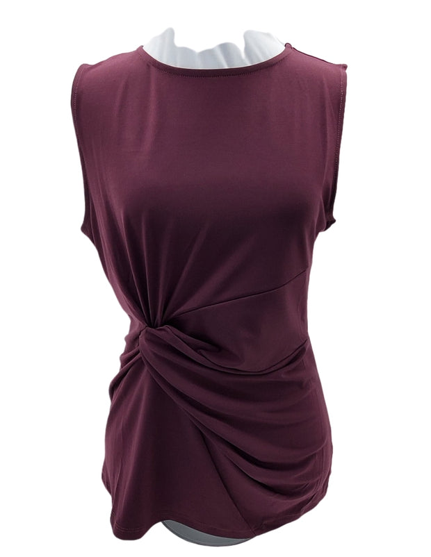 Let's Get Knotted Sleeveless Top Eggplant