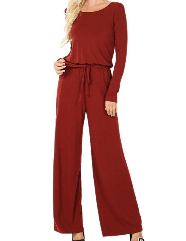 Classy and Comfortable Romper With Back Keyhole Opening Dark Rust