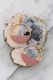 The Moon In Not The Only One Who Shines! Drop Glitter Earrings - Rose Gold