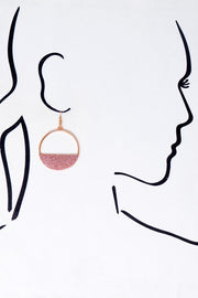The Moon In Not The Only One Who Shines! Drop Glitter Earrings - Rose Gold